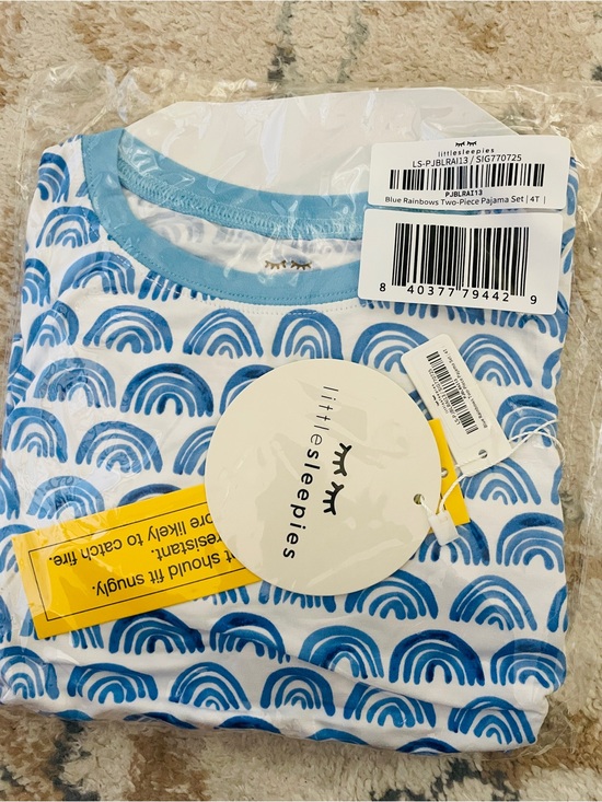 Little Sleepies Other - Little Sleepies Blue Rainbow Kids Pajama Set NWT 4T